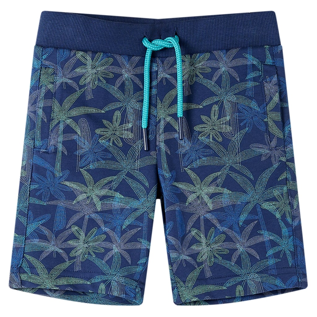 Children's shorts with drawstring, navy blue, 140