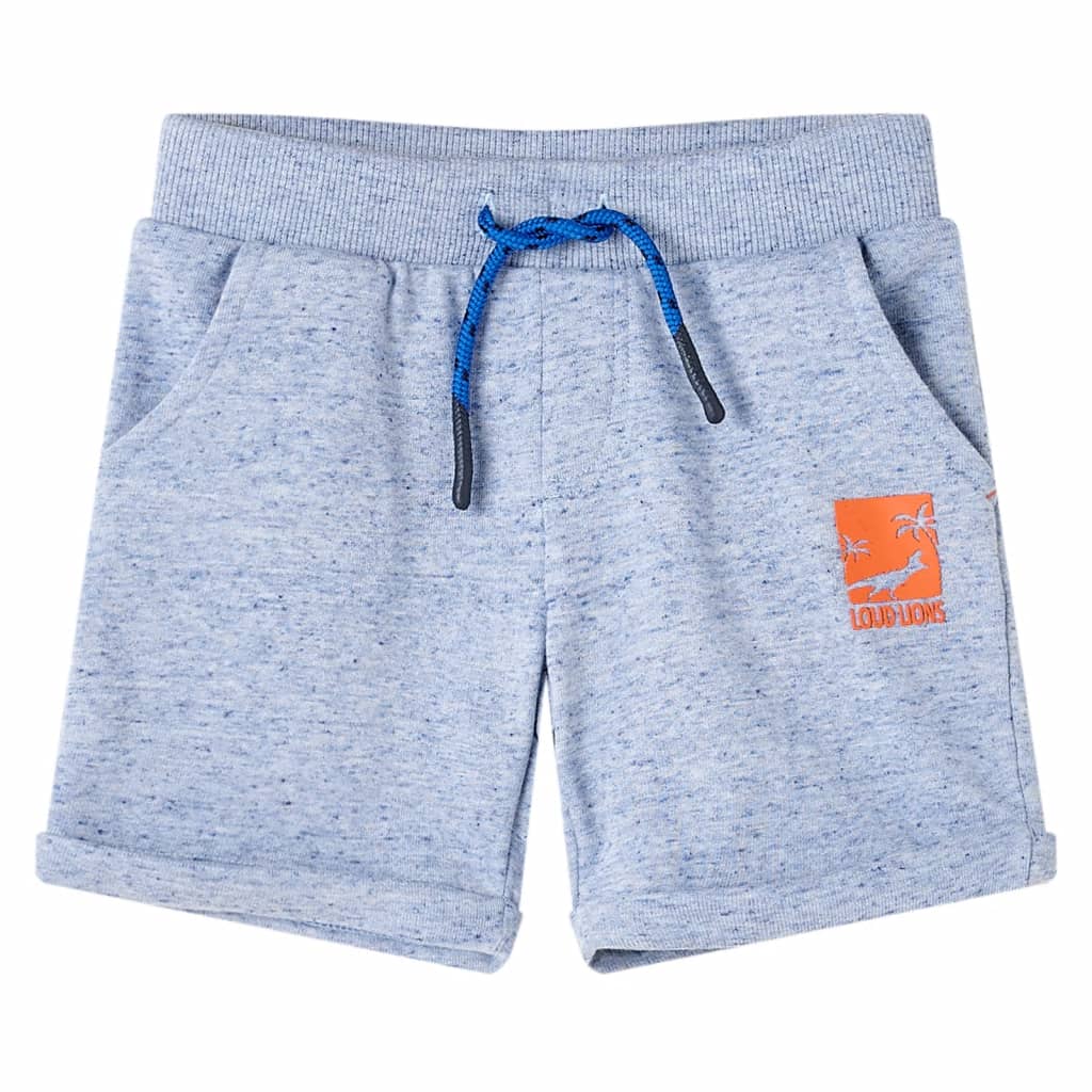 Children's shorts with drawstring, blue, 140