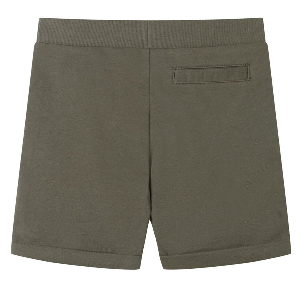 Children's shorts with drawstring, dark khaki, 92