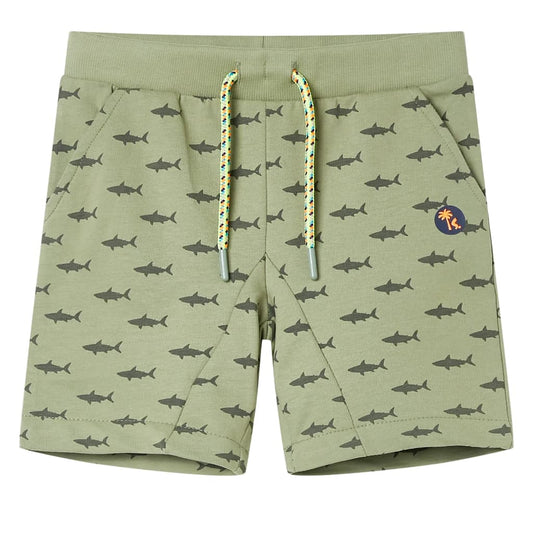 Children's shorts with drawstring, light khaki, 116