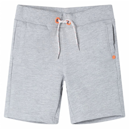 Children's shorts with drawstring, gray, 140