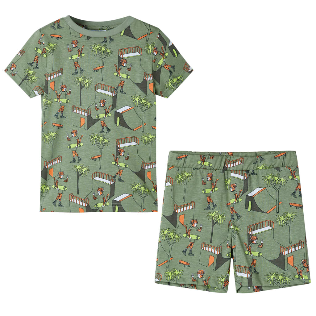 Children's pajamas, short sleeves, light khaki, 92