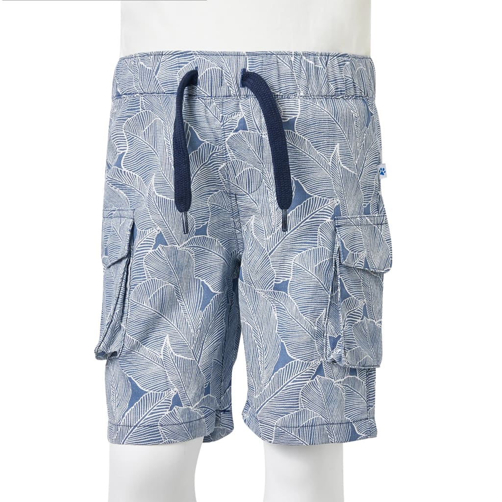 Children's shorts with drawstring, navy blue, 116