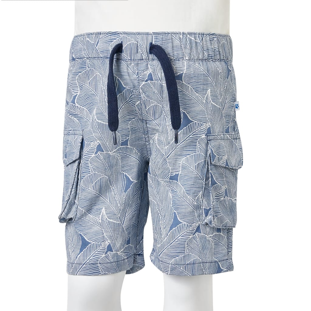 Children's shorts with drawstring, navy blue, 140