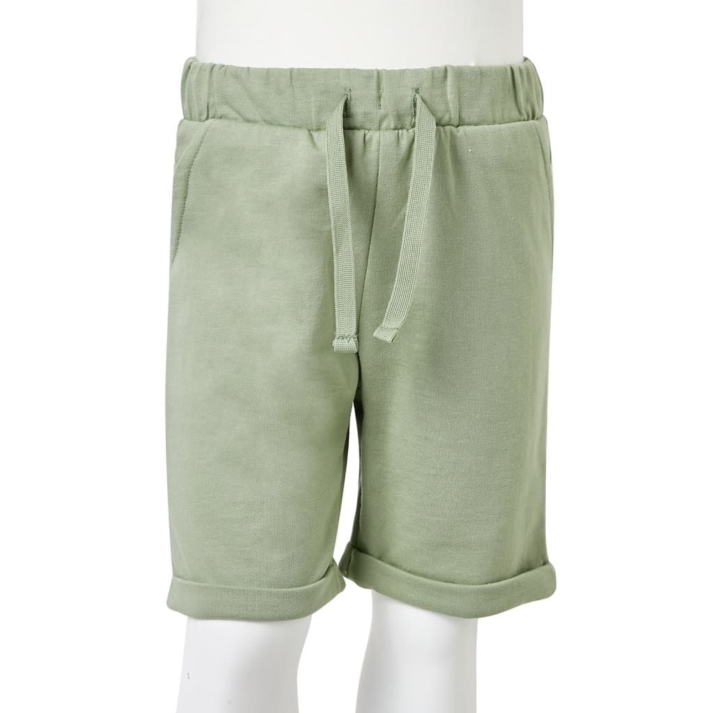 Children's shorts with drawstring, light khaki, 140