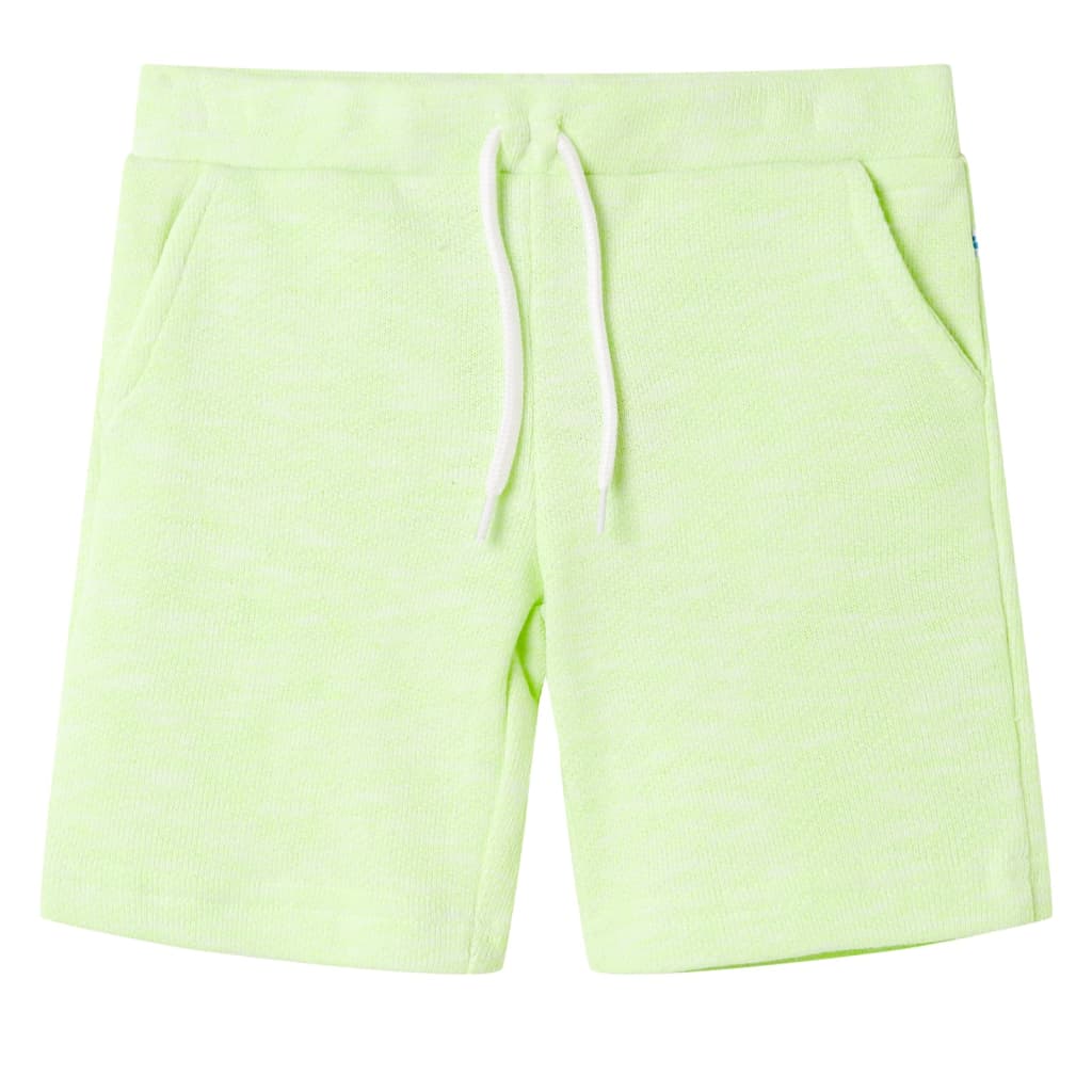 Children's shorts with drawstring, neon yellow, 92