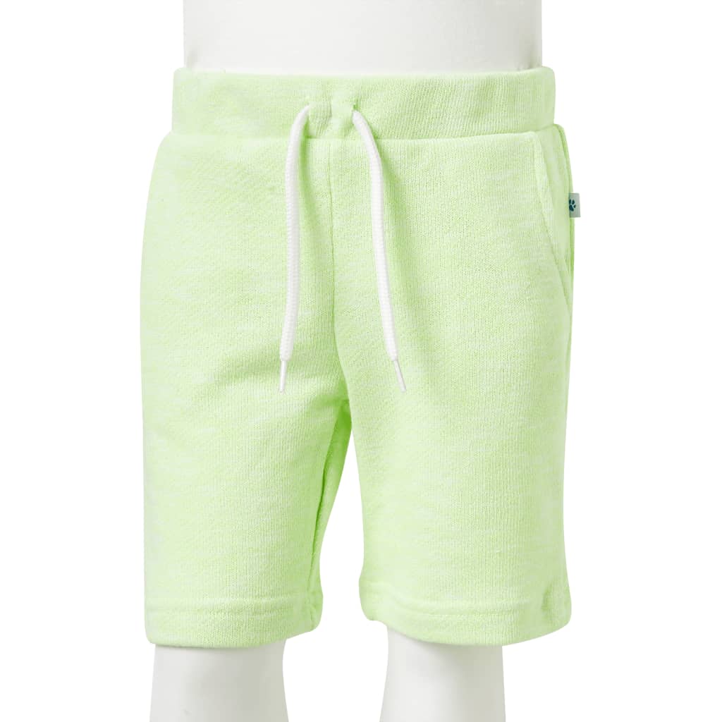 Children's shorts with drawstring, neon yellow, 92