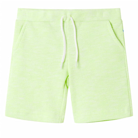 Children's shorts with drawstring, neon yellow, 104