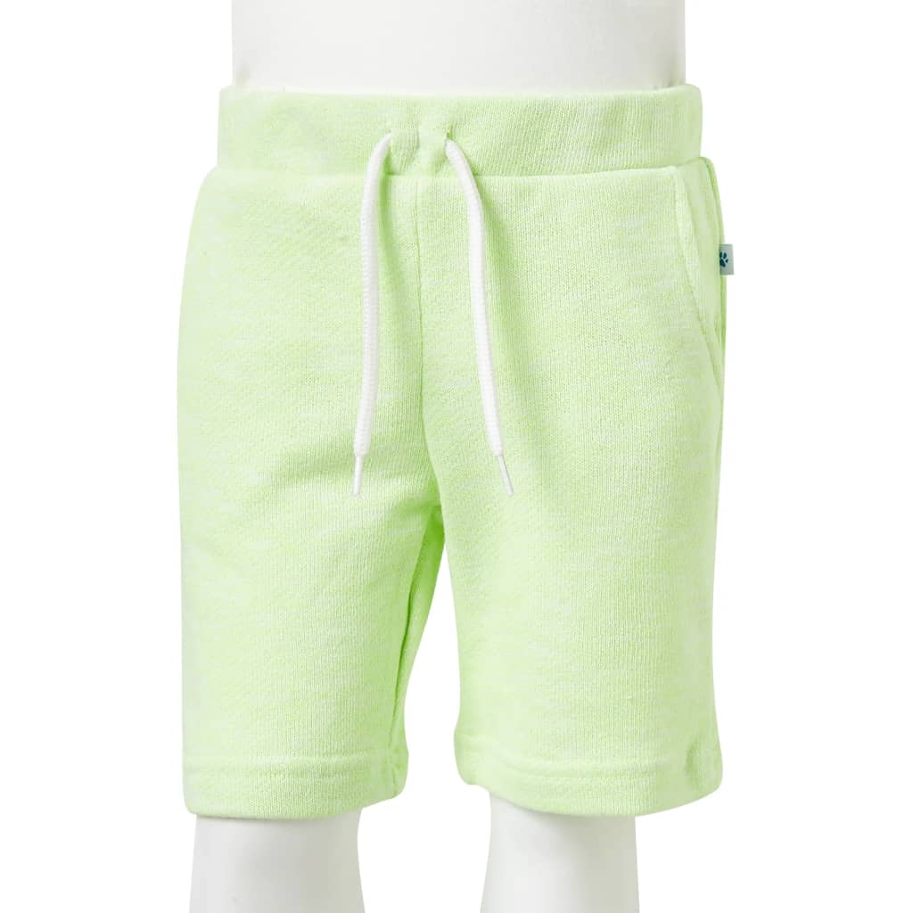 Children's shorts with drawstring, neon yellow, 128