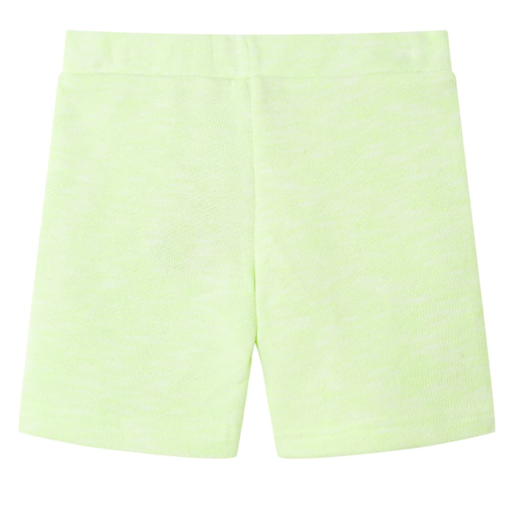 Children's shorts with drawstring, neon yellow, 140