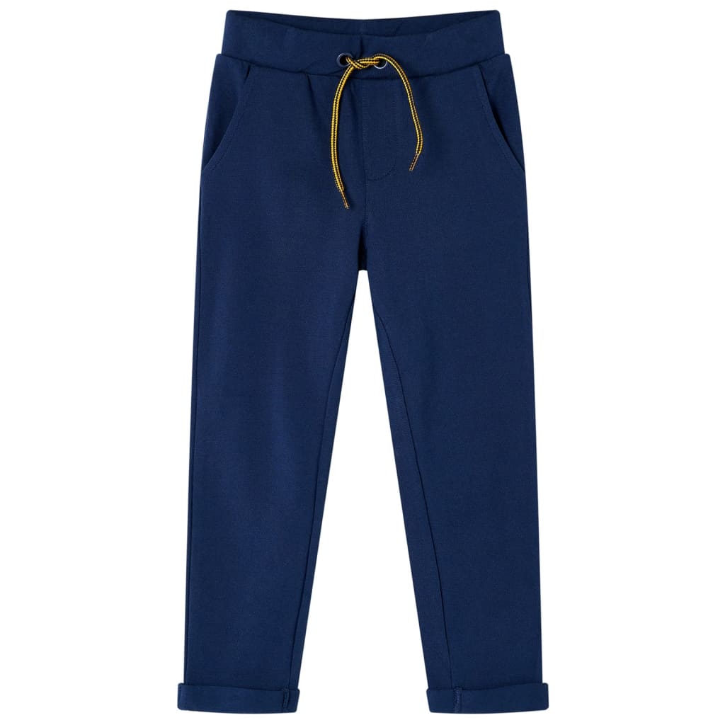 Children's trousers with drawstring, navy blue, 128