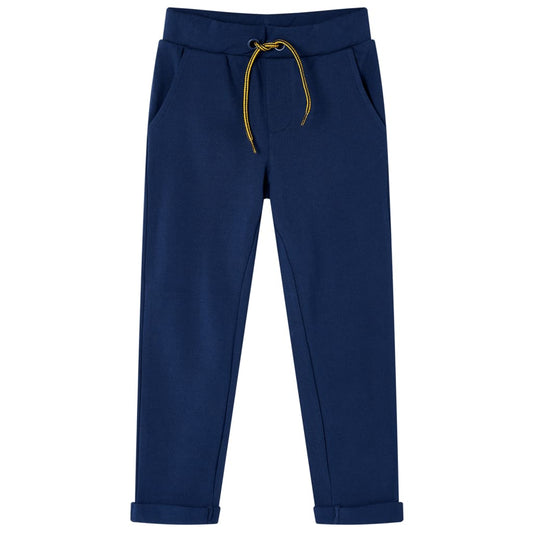 Children's trousers with drawstring, dark blue, 140