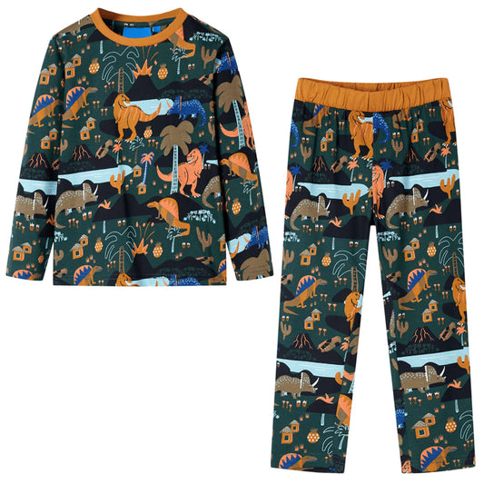 Children's pajamas, long sleeves, dark green, 92