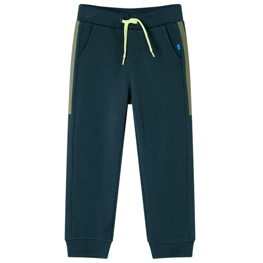 Children's sweatpants with drawstring, moss green, 92