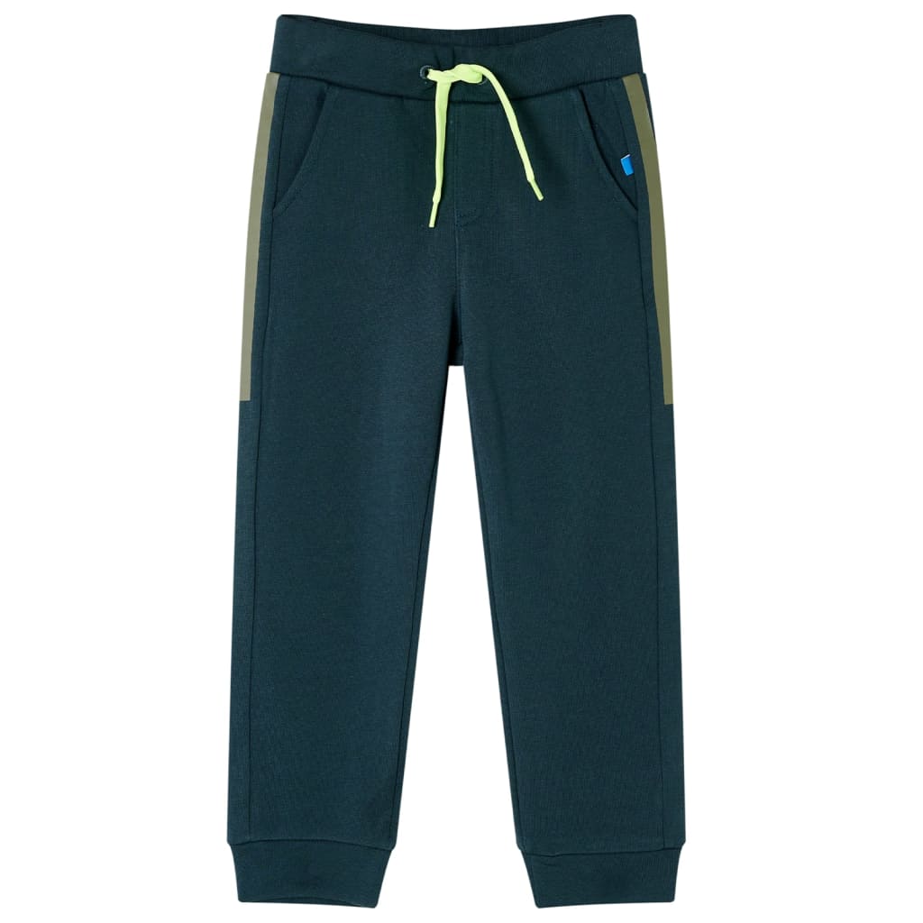 Children's sweatpants with drawstring, moss green, 104