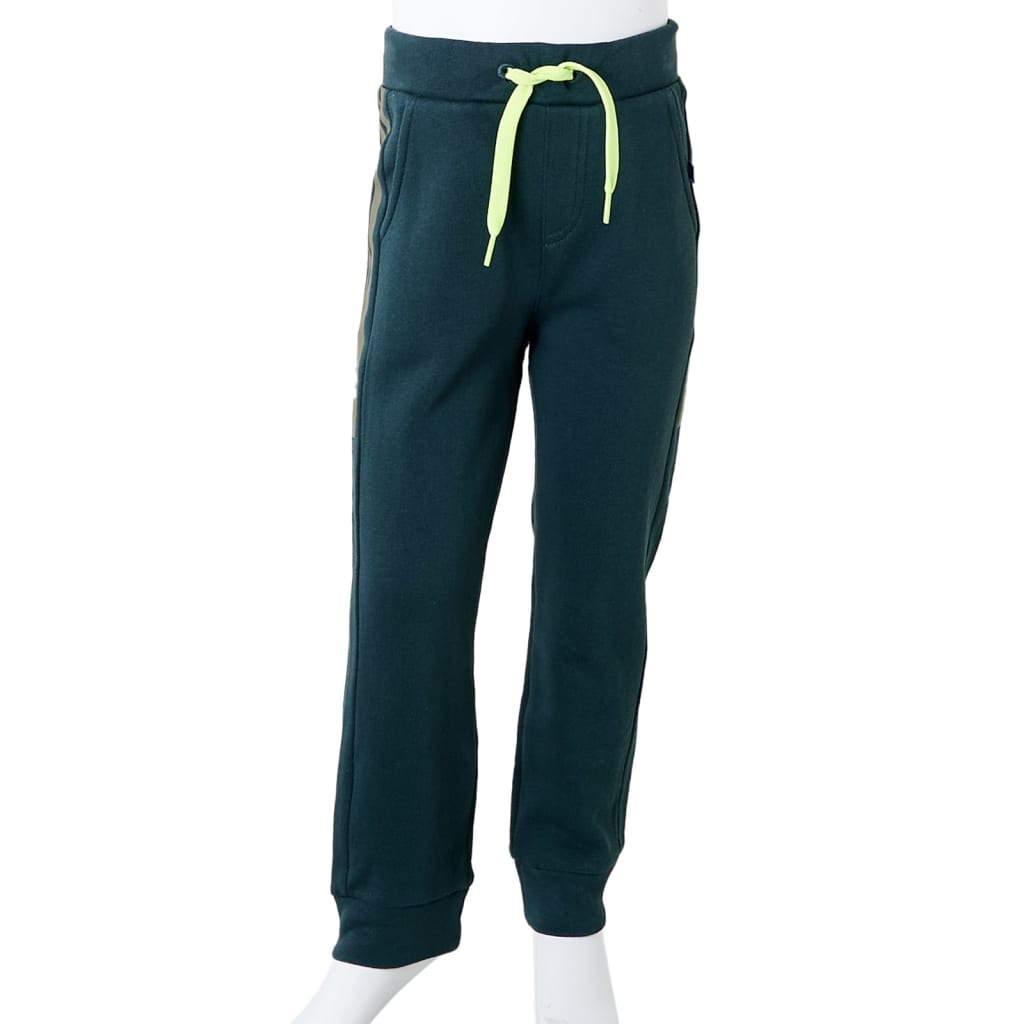 Children's sweatpants with drawstring, moss green, 116