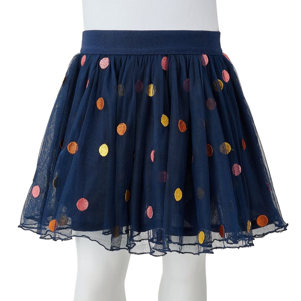 Children's tulle skirt, polka dots, navy blue, 92