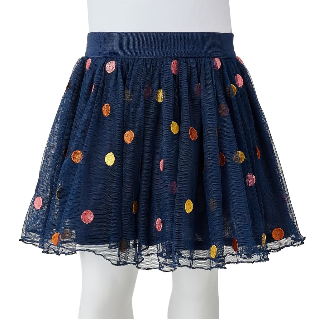 Children's tulle skirt, polka dots, navy blue, 104