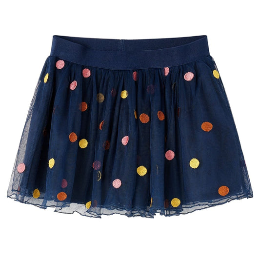 Children's tulle skirt, polka dots, navy blue, 128