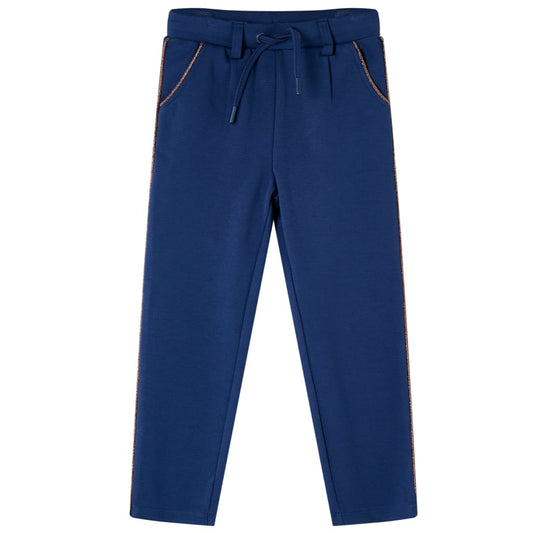 Children's trousers with drawstring, navy blue, 104