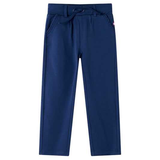 Children's trousers with drawstring, navy blue, 104