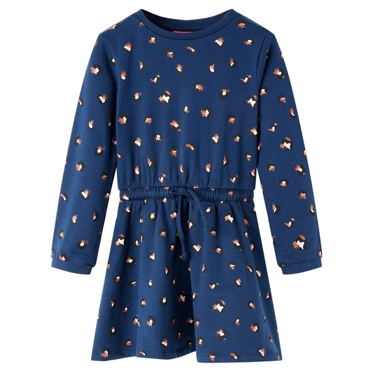 Long-sleeved children's dress, navy blue, 92