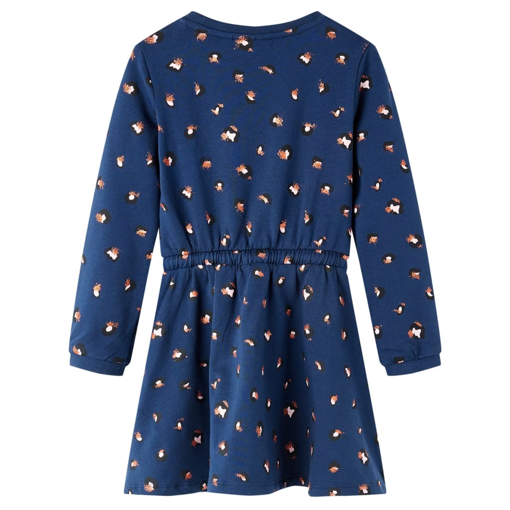 Long-sleeved children's dress, navy blue, 92