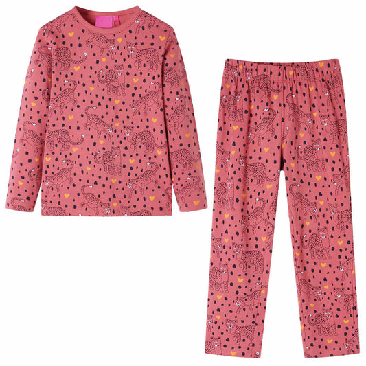 Children's pajamas, long sleeves, old pink, 92