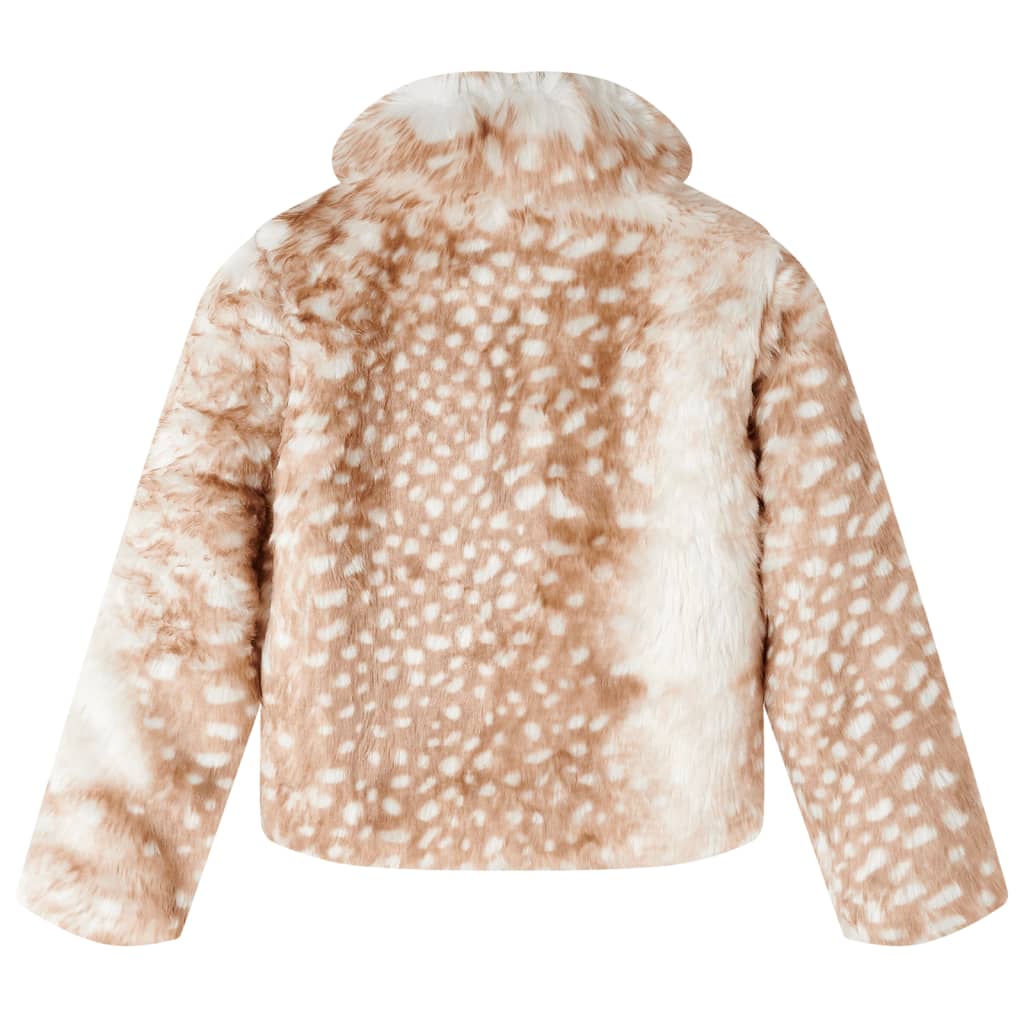 Children's faux fur coat, cognac brown, 104