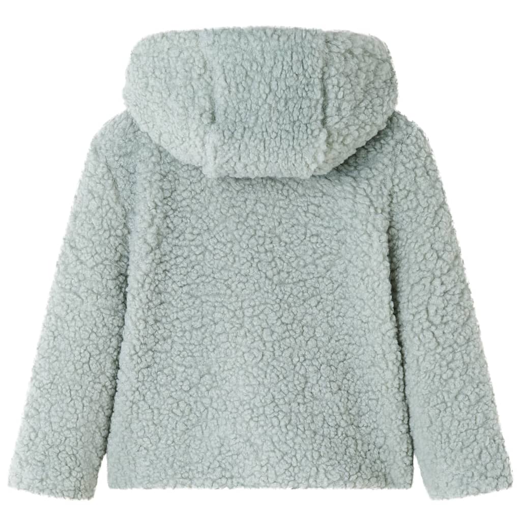 Children's hooded jacket, faux fur, mint green, 92