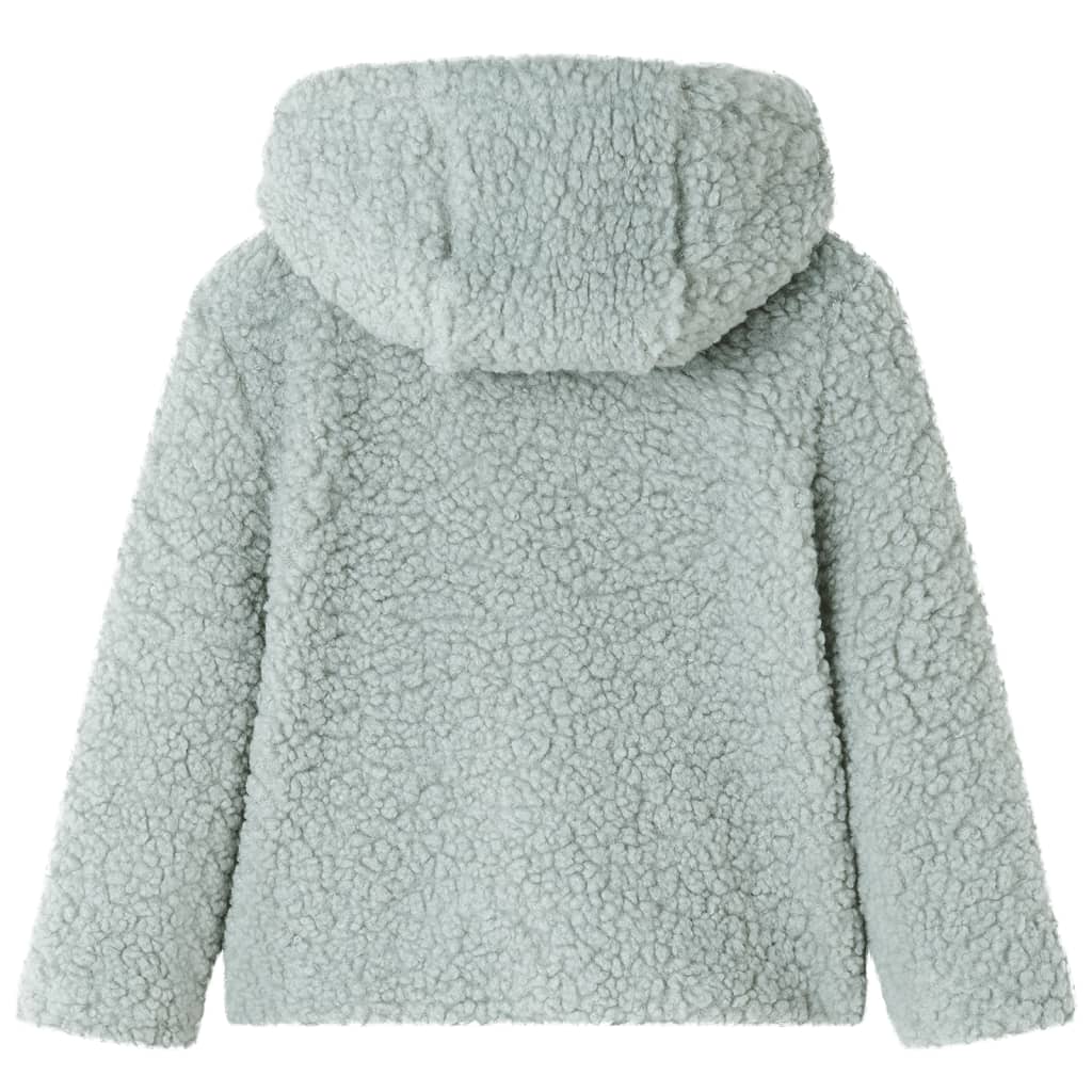 Children's hooded jacket, faux fur, mint green, 104