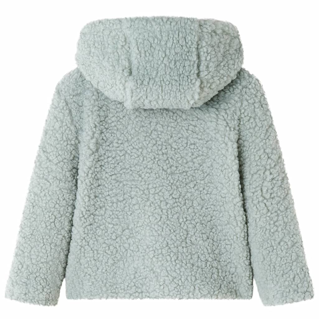 Children's hooded jacket, faux fur, mint green, 116