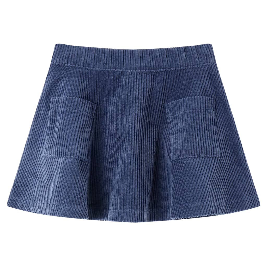 Children's skirt with pockets, velvet, navy blue, 92