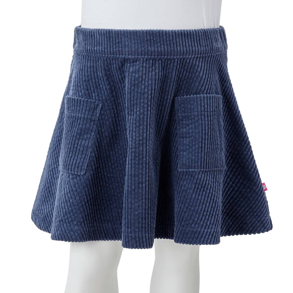 Children's skirt with pockets, velvet, navy blue, 92