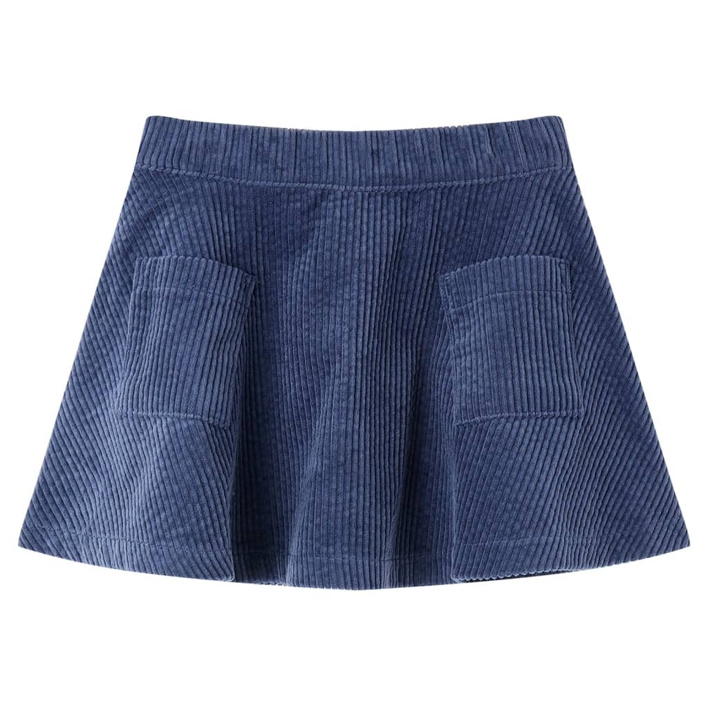 Children's skirt with pockets, velvet, navy blue, 128