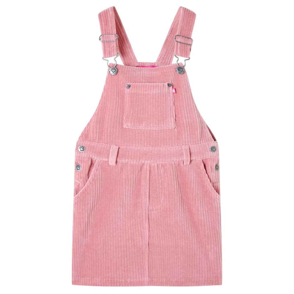 Children's dress with suspenders, velvet, light pink, 92