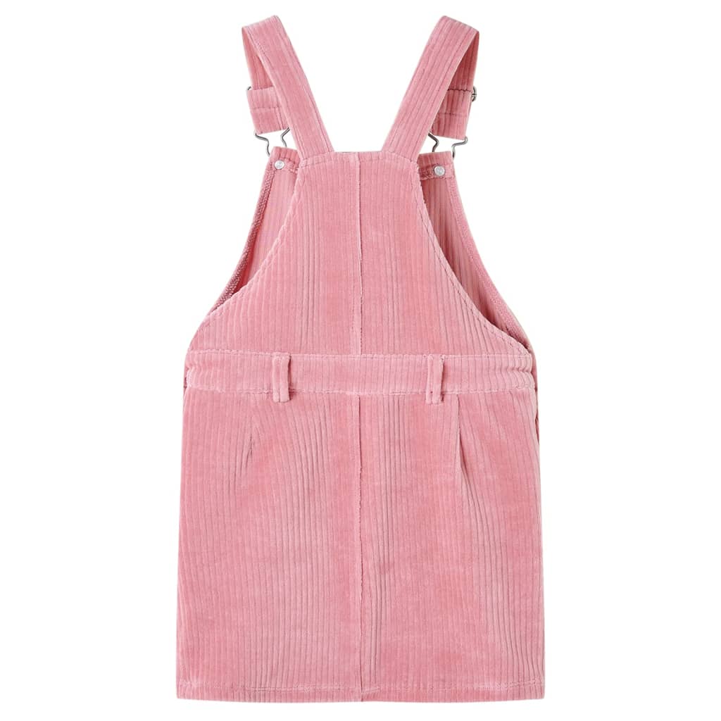 Children's dress with suspenders, velvet, light pink, 92