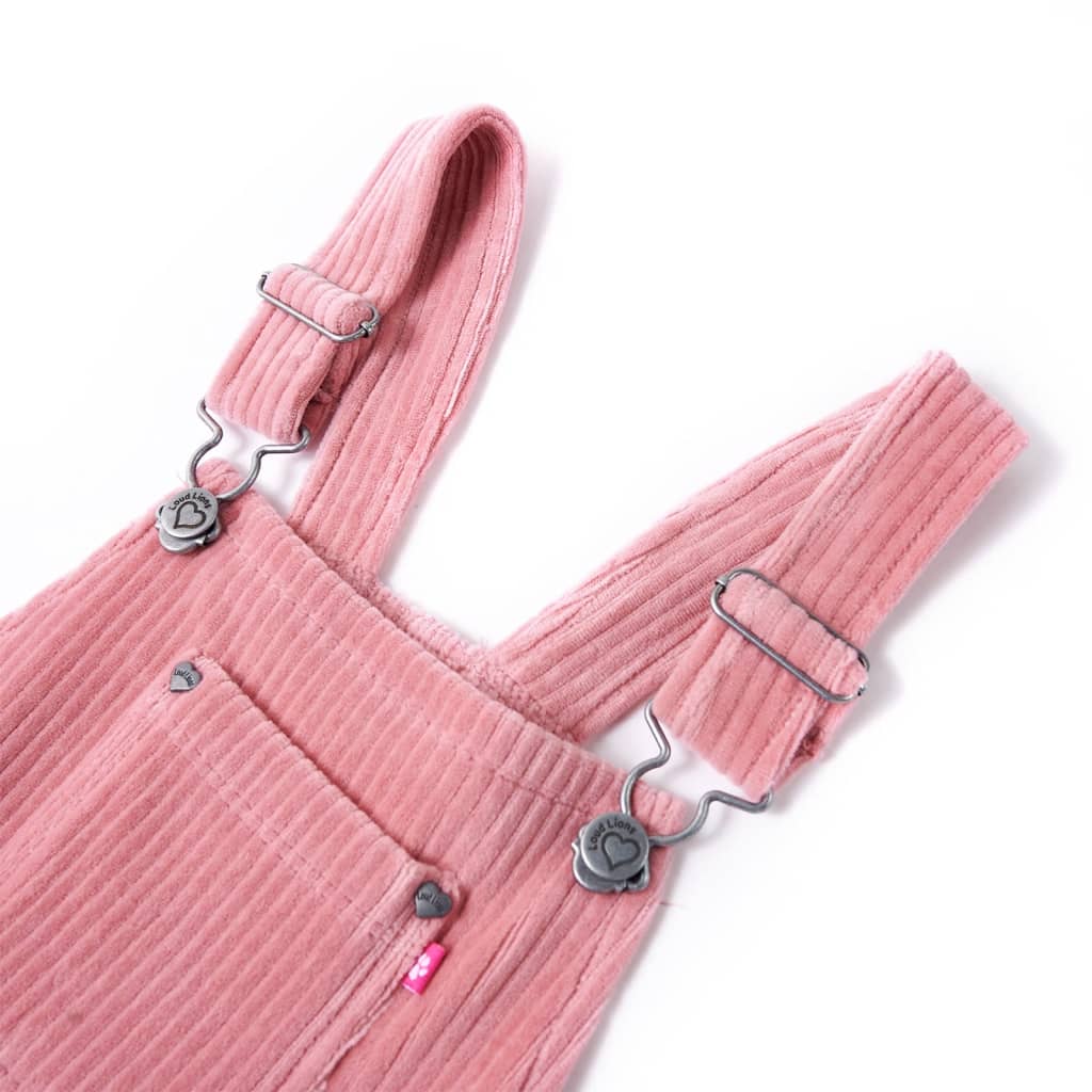 Children's dress with suspenders, velvet, light pink, 92