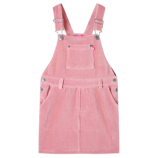 Children's dress with suspenders, velvet, light pink, 104