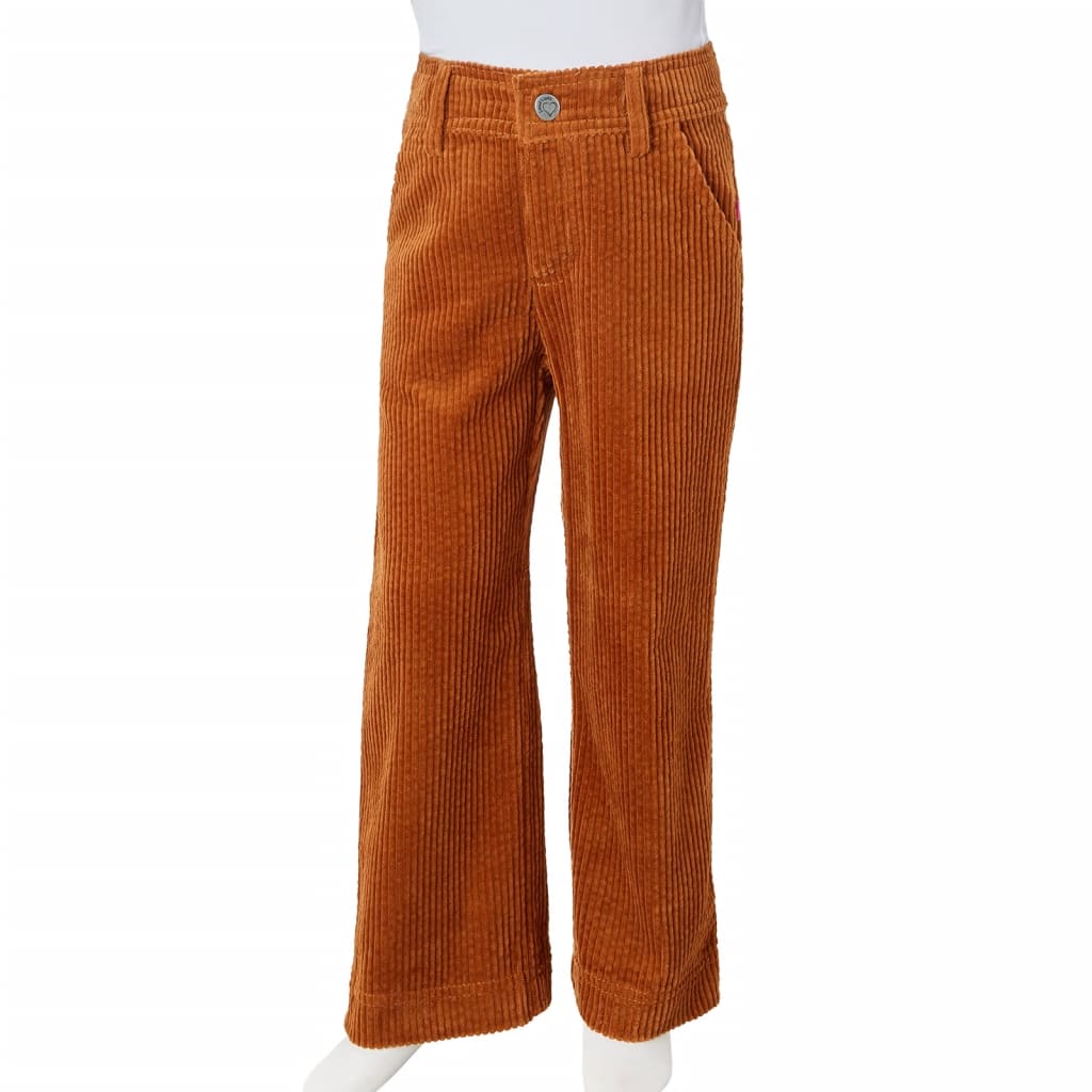 Children's corduroy trousers, cognac brown, 92