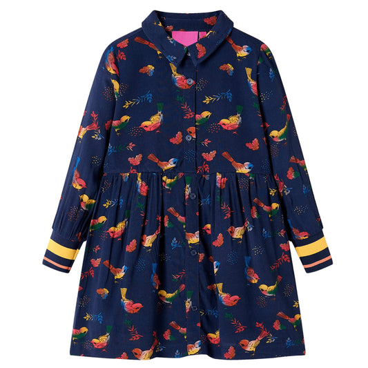 Long-sleeved children's dress, navy blue, 92