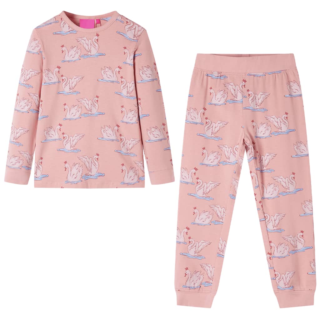 Children's pajamas, long sleeves, light pink, 116