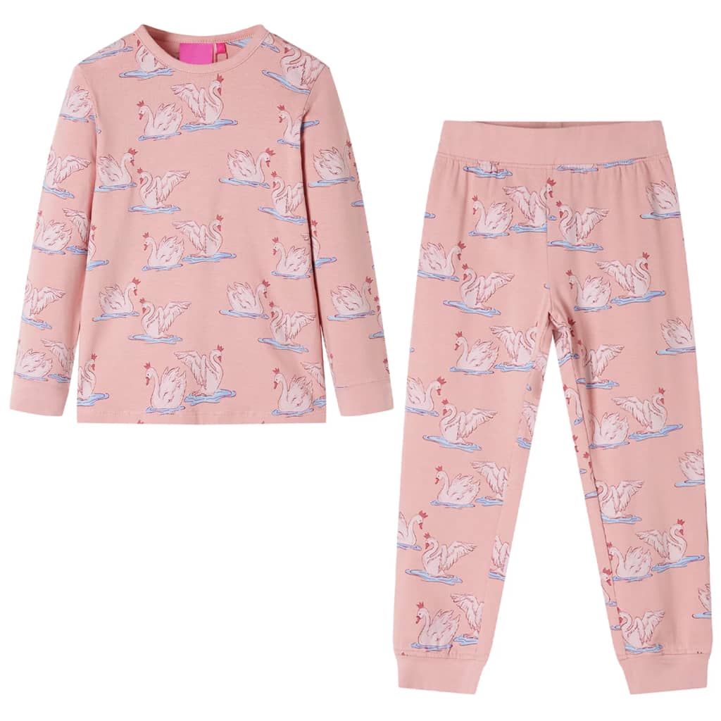 Children's pajamas, long sleeves, light pink, 128