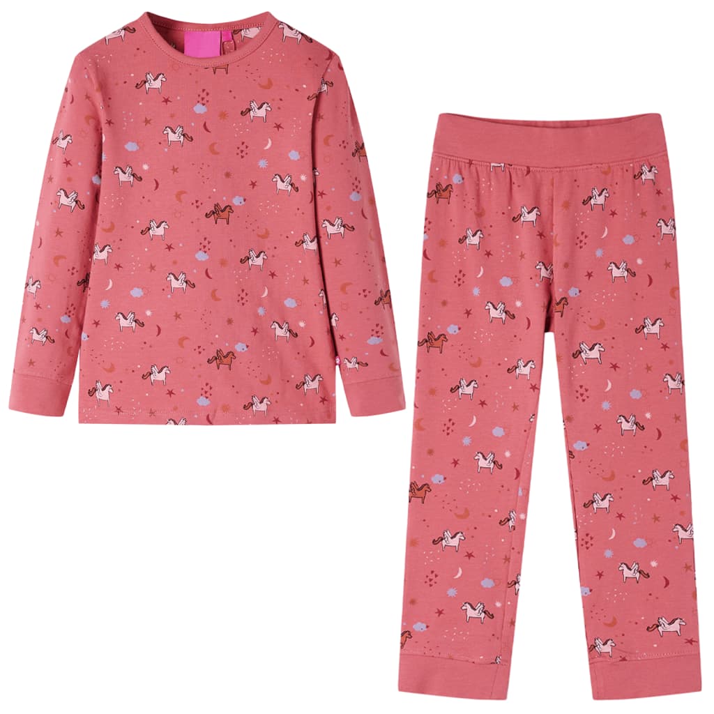 Children's pajamas, long sleeves, old pink, 140