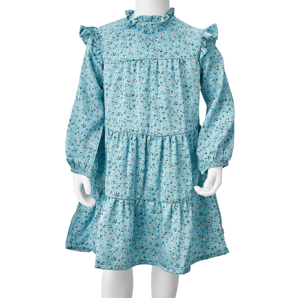 Long-sleeved children's dress, blue, 128