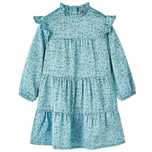 Long-sleeved children's dress, blue, 140