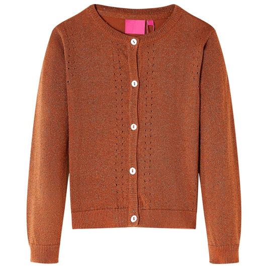 Children's cardigan, knitted, cognac brown, 92