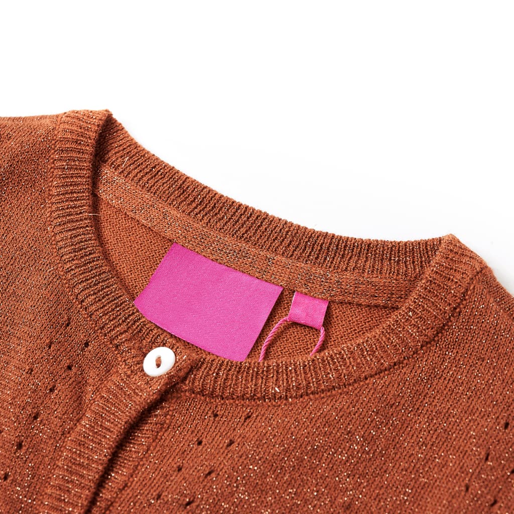 Children's cardigan, knitted, cognac brown, 104