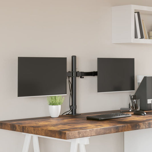 dual monitor stand, black, steel VESA 75/100 mm