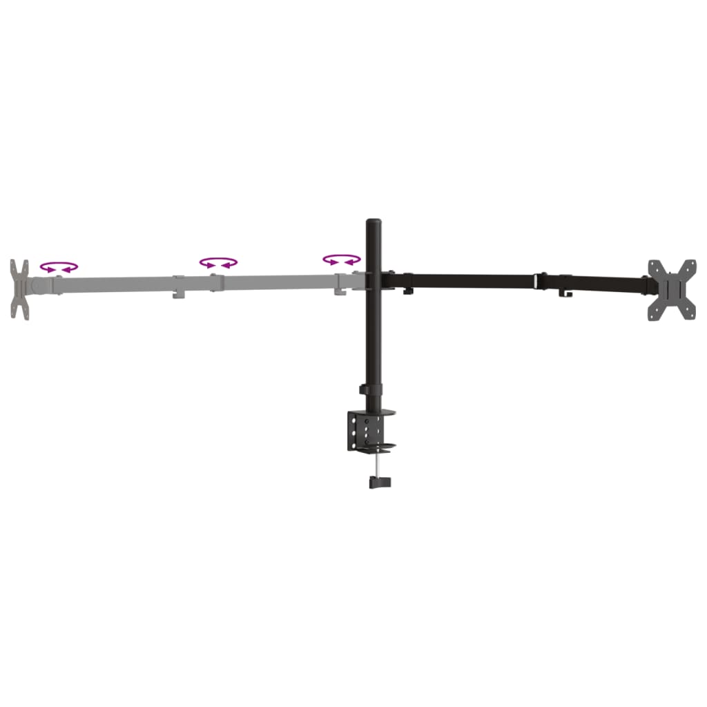 triple monitor stand, black, steel VESA 75/100 mm